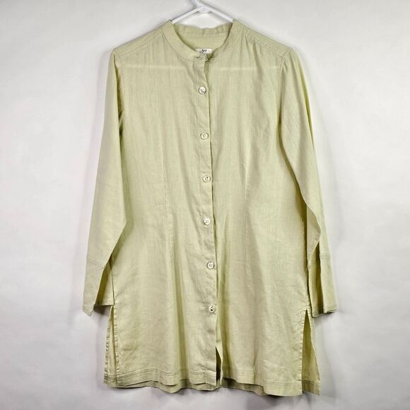 J. Jill Light Green Linen Blend Tunic - Picture 9 of 9